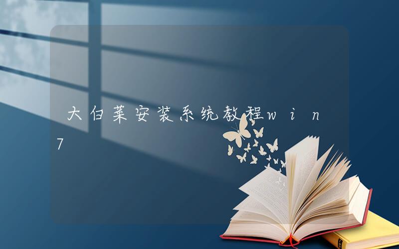 win7pe安装器教程 大白菜安装系统教程win7 大白菜U盘重装win7教程